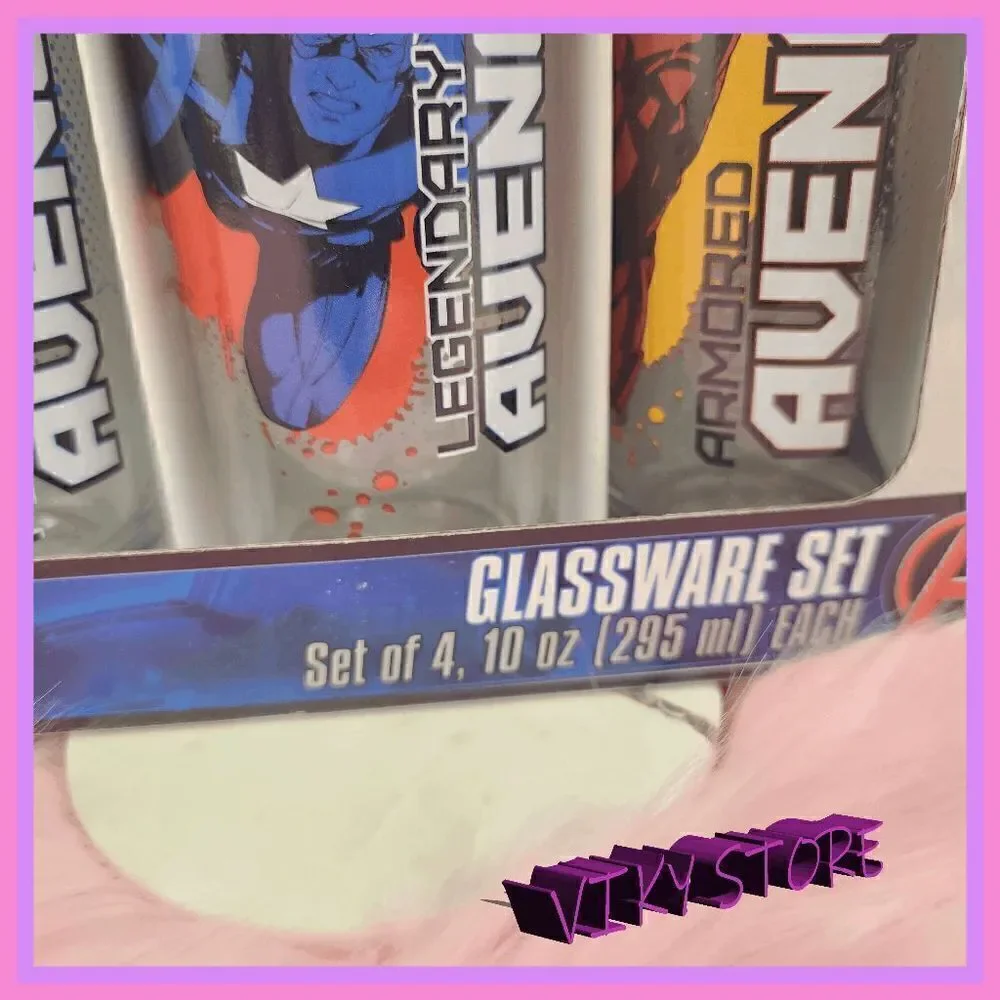 NWT {Marvel} {Avengers} Glassware Set of 4 10 oz NWT